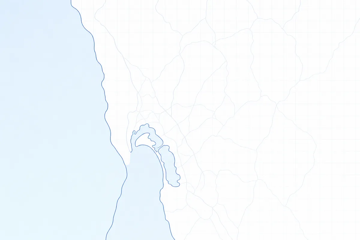 Simplified map of San Diego County