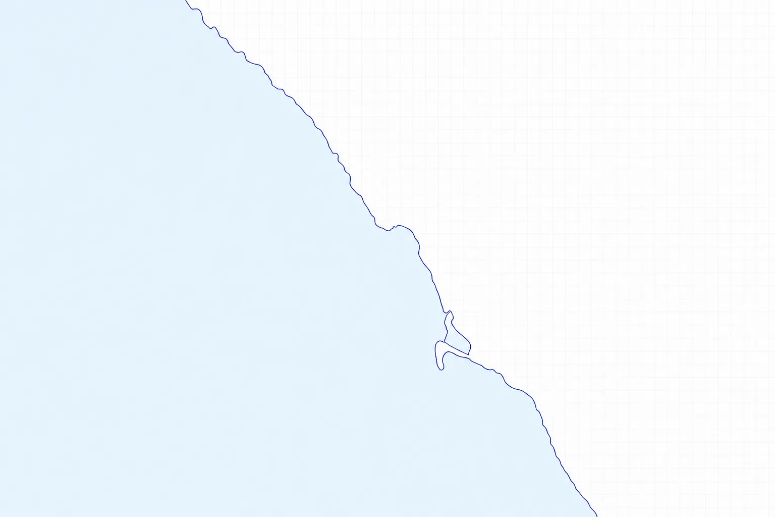 Simplified outline of the San Diego County coastline