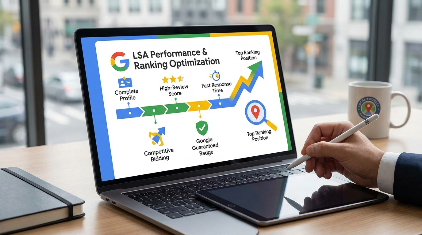 Optimizing Google Local Service Ads (LSA) for improved ranking position.